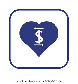  Heart  icon. Flat design.