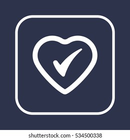  Heart  icon.  Flat design.