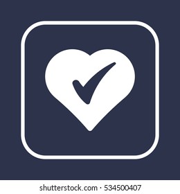  Heart  icon.  Flat design.