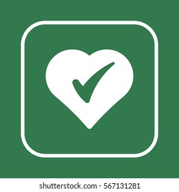  Heart  icon.  Flat design.