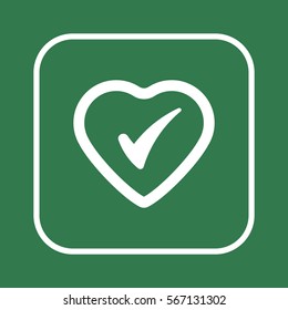  Heart  icon.  Flat design.