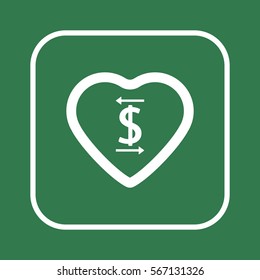  Heart  icon. Flat design.