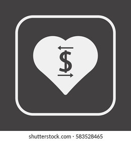 Heart  icon. Flat design.