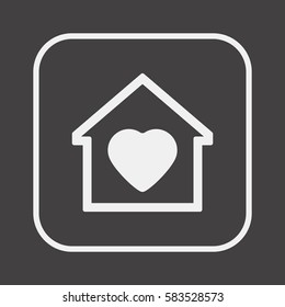  Heart  icon. Flat design.
