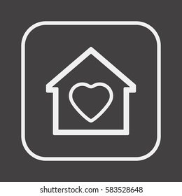  Heart  icon.  Flat design.