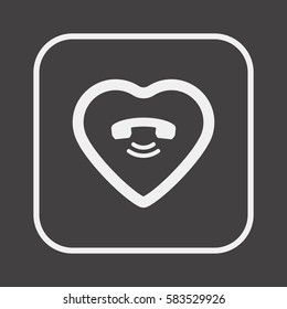  Heart  icon. Flat design.