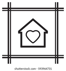  Heart  icon.  Flat design.
