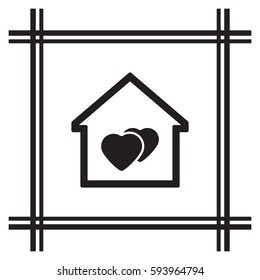 Heart  icon. Flat design.