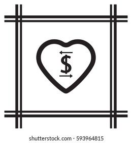  Heart  icon. Flat design.