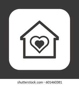  Heart  icon. Flat design.