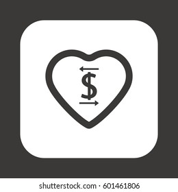  Heart  icon. Flat design.