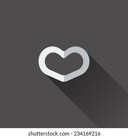 Heart icon. . Flat design in black and white