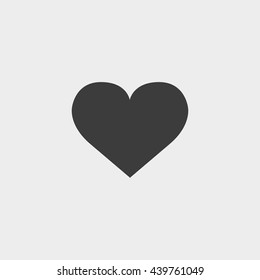 Heart Icon in a flat design in black color. Vector illustration eps10