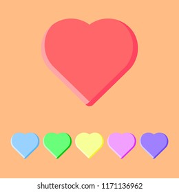 heart icon. flat design isolated on dark. vector eps 10