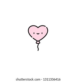 Heart icon, flat design line art thin style, Valentines day signs and love symbols, Wedding infographics. Colorful icon on a white background, Vector illustration