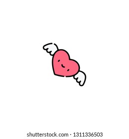Heart icon, flat design line art thin style, Valentines day signs and love symbols, Wedding infographics. Colorful icon on a white background, Vector illustration