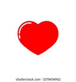 Heart icon, flat design template, vector illustration