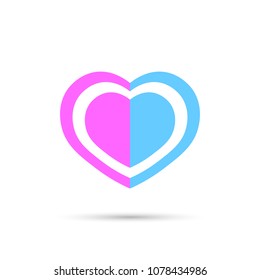 Heart icon, flat design template, vector illustration