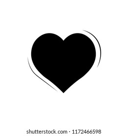 Heart icon, flat design template, vector illustration