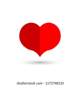 Heart icon, flat design template, vector illustration