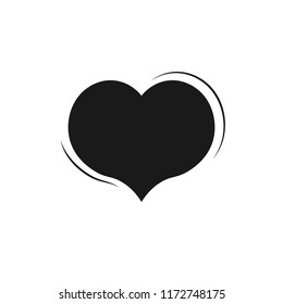 Heart icon, flat design template, vector illustration