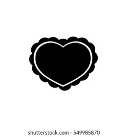Heart icon, flat design template, vector 