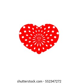 Heart icon, flat design template, vector illustration 