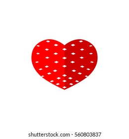 Heart icon, flat design template, vector illustration