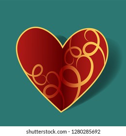 Heart icon. Flat design. Vector illustration.