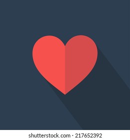 Heart icon. Flat design. Vector illustration