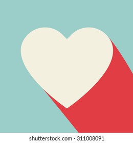 Heart icon. Flat design. Vector illustration