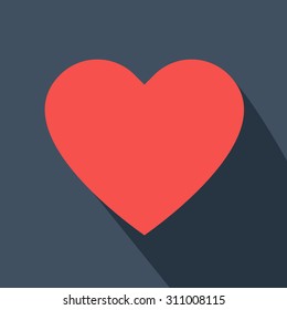 Heart icon. Flat design. Vector illustration