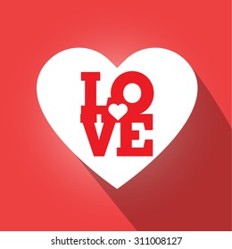 Heart icon. Flat design. Vector illustration