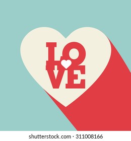 Heart icon. Flat design. Vector illustration