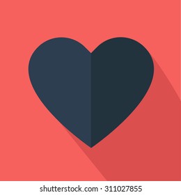 Heart icon. Flat design. Vector illustration