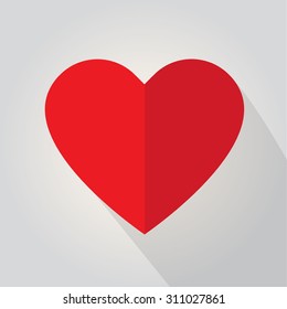 Heart icon. Flat design. Vector illustration
