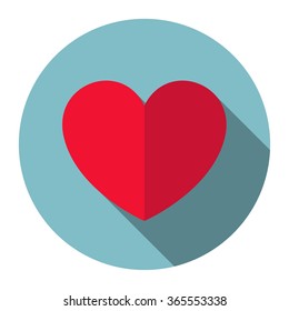 Heart icon. Flat design. Vector illustration