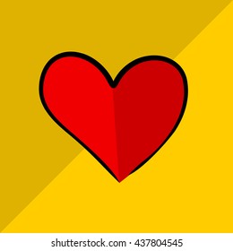 Heart icon. Flat design. Vector illustration