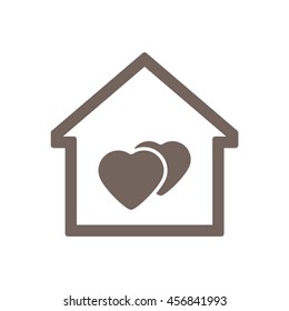  Heart  icon. Flat design.  Vector illustration.