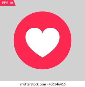 Diseño plano de icono cardíaco.Ilustración vectorial