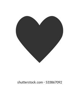 Heart Icon icon flat. Illustration isolated on white background. Vector grey sign symbol