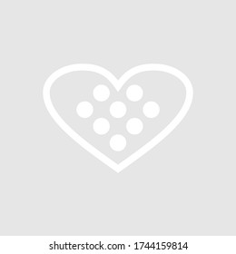 Heart icon. flat illustration of love vector icon. vector icon heart favorite sign symbol. white and gray romantic illustration.