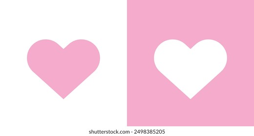 Conjunto de símbolos de línea plana de icono de corazón.