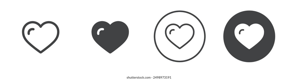 Icono de corazón Conjunto de logotipo plano colección
