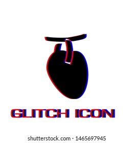 Heart icon flat. Simple pictogram - Glitch effect. Vector illustration symbol