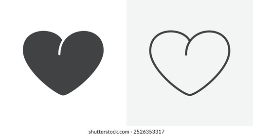 Heart icon flat and simple set design