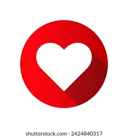 Heart icon in flat style