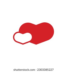 Icono de corazón en estilo plano con fondo.