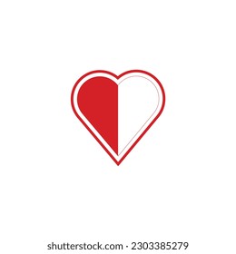 Heart icon in flat style with background.