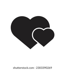 Heart icon in flat style with background.